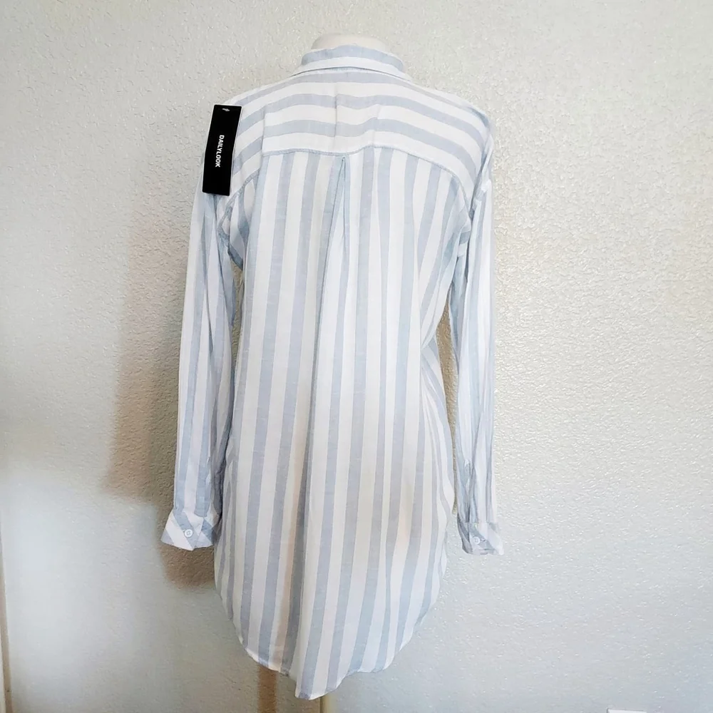 Thread & Supply Blue & White Striped Button Up Size XS - Picture 7 of 11